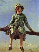 Ilya Repin Painter daughter oil painting
